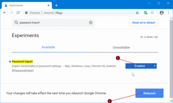 從CSV檔案將密碼匯入Chrome浏览器